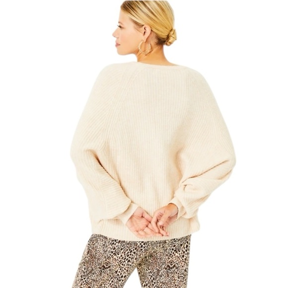 LILLY PULITZER Arienza Dolman Sleeve Sweater Light Heathered SandBar Size XL NEW - Picture 4 of 10